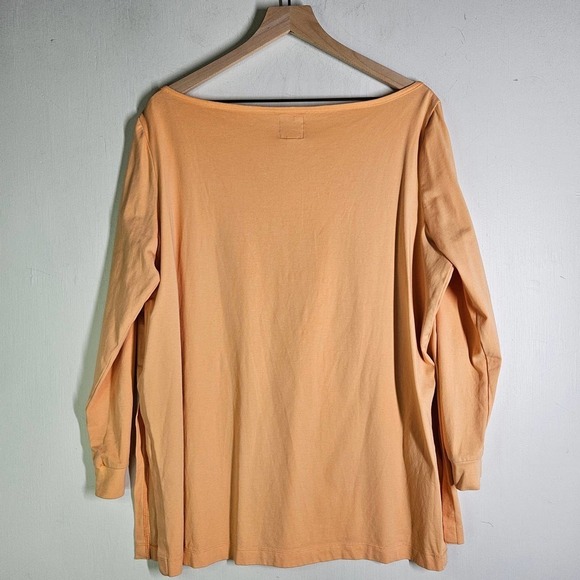 Monica + Andy Organic Long Sleeve Pajama Top L Peach‎ Orange Lounge Tunic Mommy - Picture 6 of 8